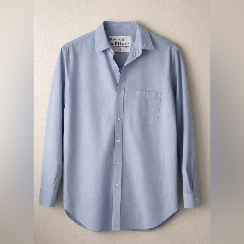 Frank & Eileen Joedy button down boyfriend shirt in blue